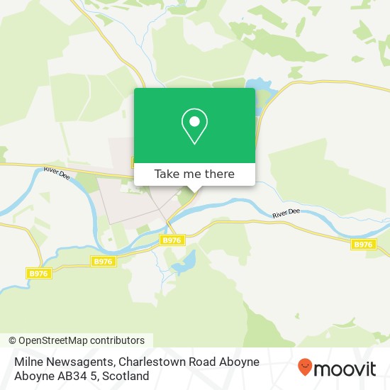 Milne Newsagents, Charlestown Road Aboyne Aboyne AB34 5 map