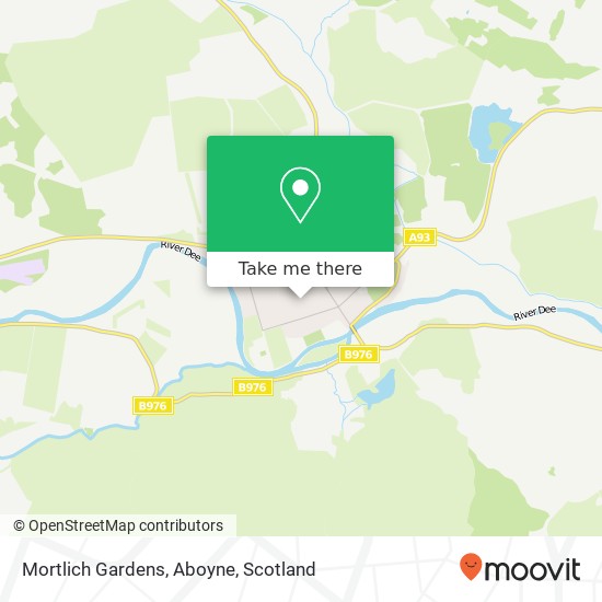 Mortlich Gardens, Aboyne map