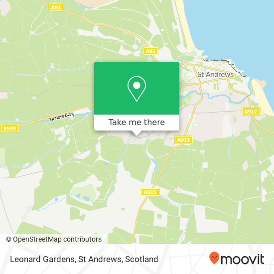 Leonard Gardens, St Andrews map