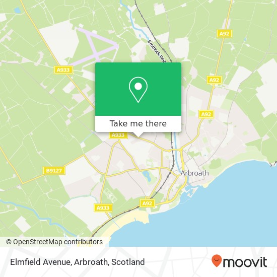 Elmfield Avenue, Arbroath map