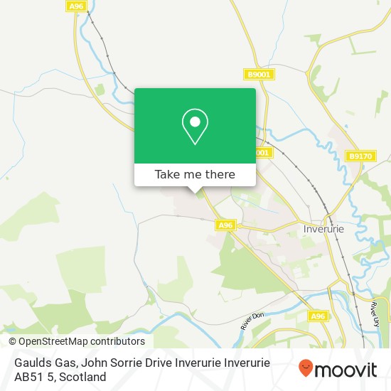 Gaulds Gas, John Sorrie Drive Inverurie Inverurie AB51 5 map