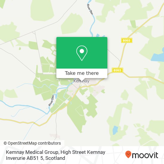 Kemnay Medical Group, High Street Kemnay Inverurie AB51 5 map