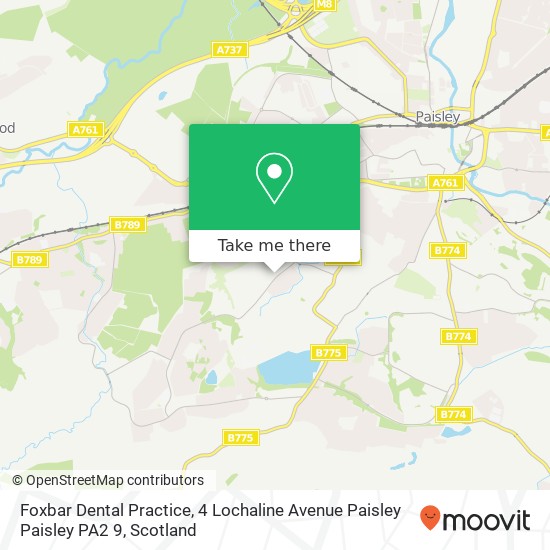 Foxbar Dental Practice, 4 Lochaline Avenue Paisley Paisley PA2 9 map