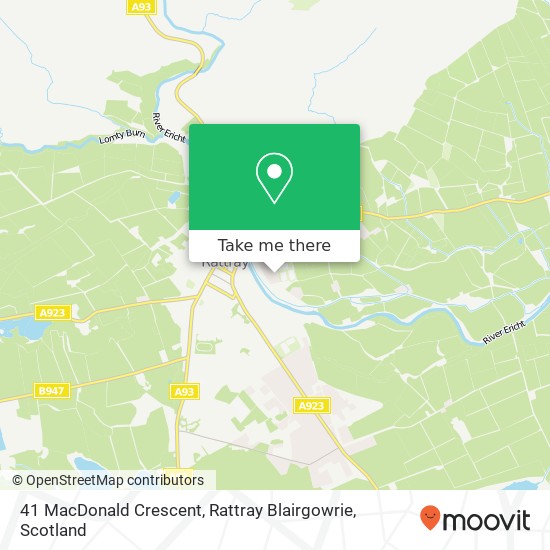 41 MacDonald Crescent, Rattray Blairgowrie map