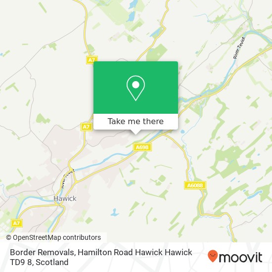 Border Removals, Hamilton Road Hawick Hawick TD9 8 map