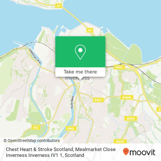 Chest Heart & Stroke Scotland, Mealmarket Close Inverness Inverness IV1 1 map