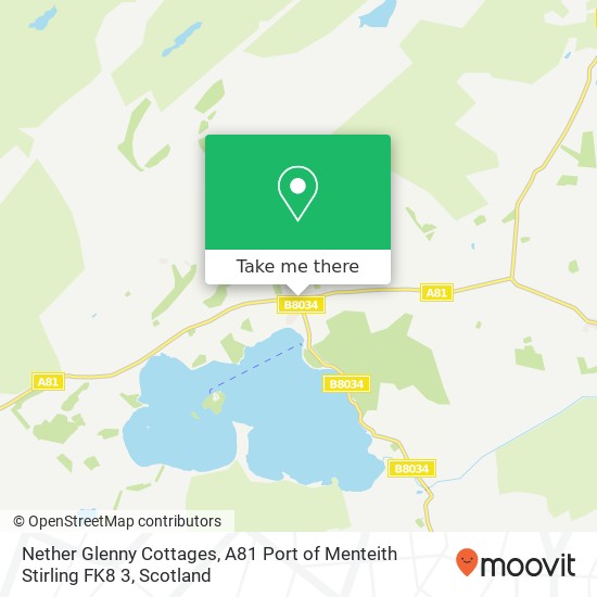 Nether Glenny Cottages, A81 Port of Menteith Stirling FK8 3 map