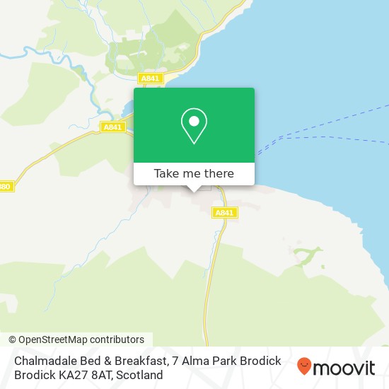 Chalmadale Bed & Breakfast, 7 Alma Park Brodick Brodick KA27 8AT map