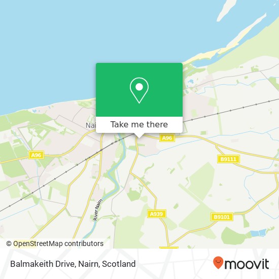 Balmakeith Drive, Nairn map