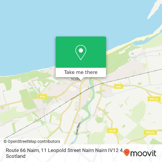 Route 66 Nairn, 11 Leopold Street Nairn Nairn IV12 4 map