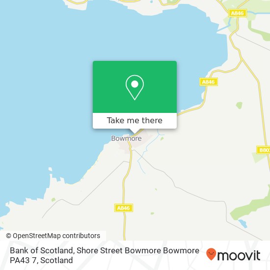 Bank of Scotland, Shore Street Bowmore Bowmore PA43 7 map