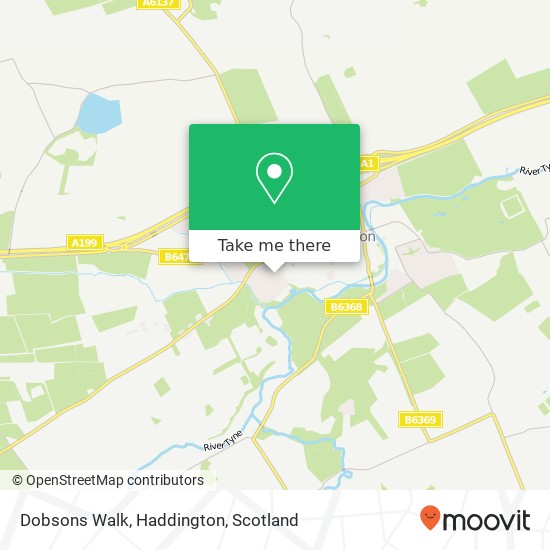 Dobsons Walk, Haddington map