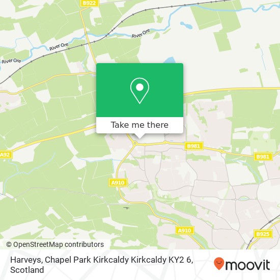 Harveys, Chapel Park Kirkcaldy Kirkcaldy KY2 6 map