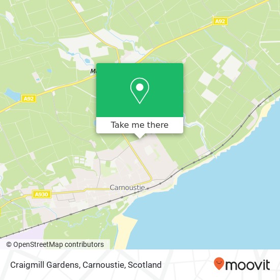 Craigmill Gardens, Carnoustie map
