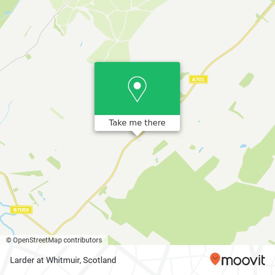 Larder at Whitmuir, A701 Macbiehill map