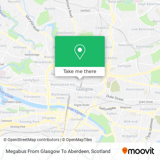 Megabus From Glasgow To Aberdeen map