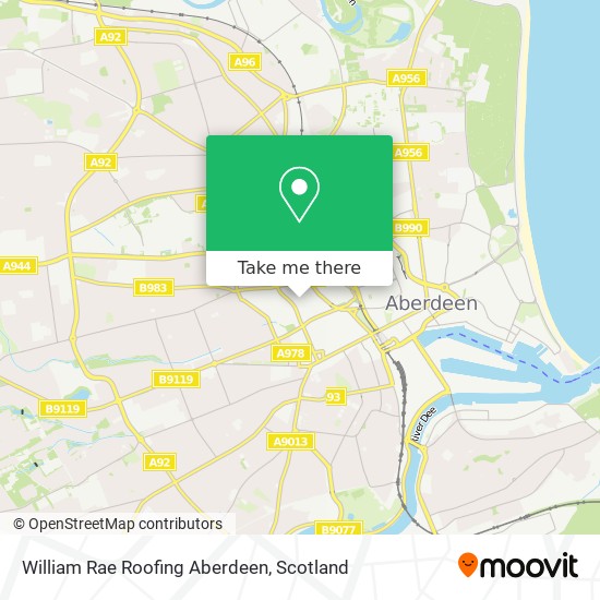 William Rae Roofing Aberdeen map