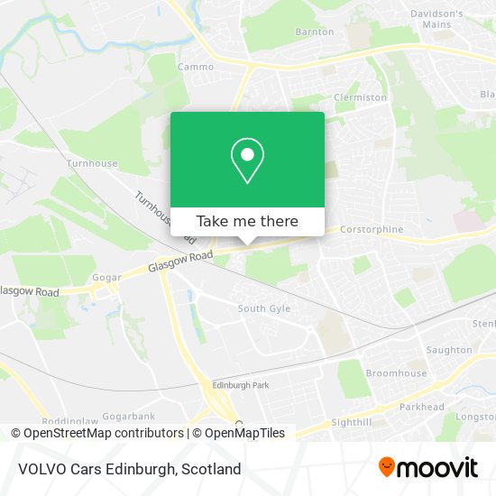 VOLVO Cars Edinburgh map