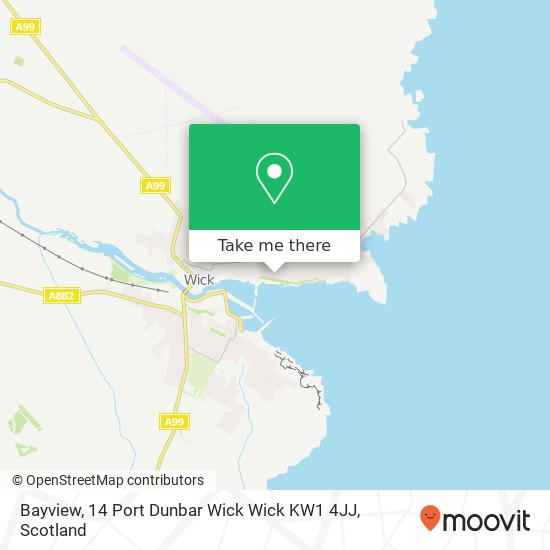 Bayview, 14 Port Dunbar Wick Wick KW1 4JJ map