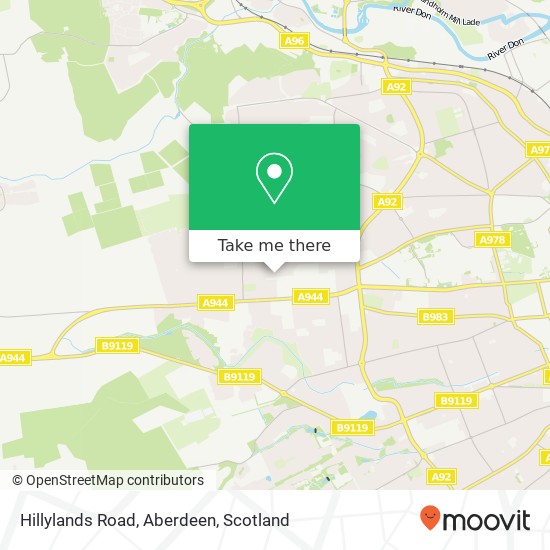 Hillylands Road, Aberdeen map