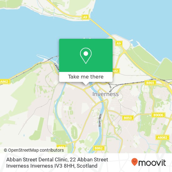 Abban Street Dental Clinic, 22 Abban Street Inverness Inverness IV3 8HH map