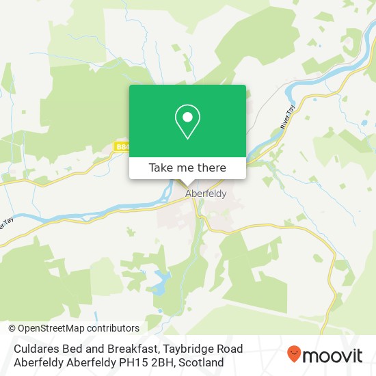 Culdares Bed and Breakfast, Taybridge Road Aberfeldy Aberfeldy PH15 2BH map