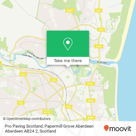 Pro Paving Scotland, Papermill Grove Aberdeen Aberdeen AB24 2 map