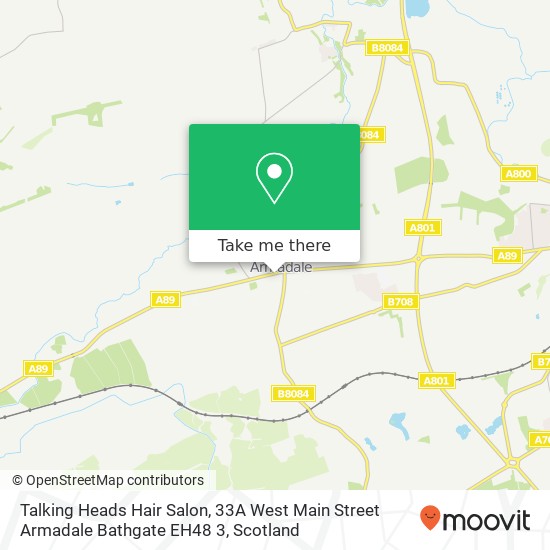 Talking Heads Hair Salon, 33A West Main Street Armadale Bathgate EH48 3 map