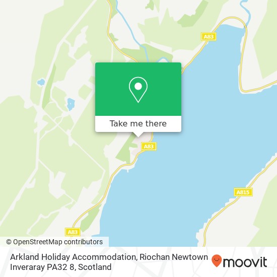 Arkland Holiday Accommodation, Riochan Newtown Inveraray PA32 8 map