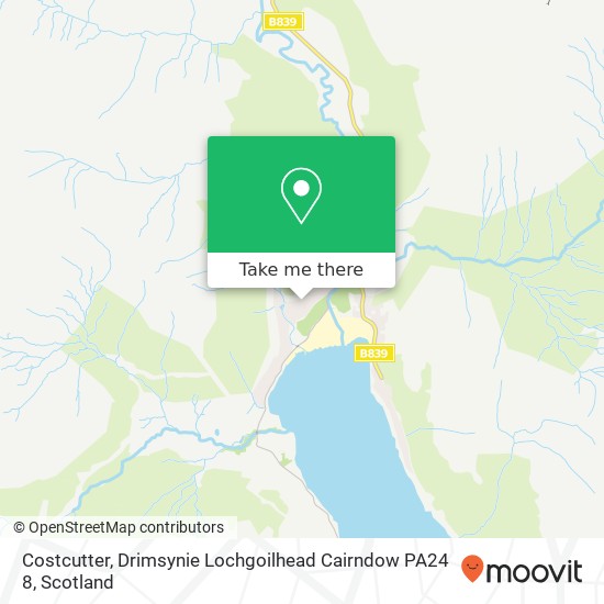 Costcutter, Drimsynie Lochgoilhead Cairndow PA24 8 map
