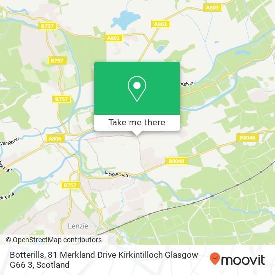 Botterills, 81 Merkland Drive Kirkintilloch Glasgow G66 3 map