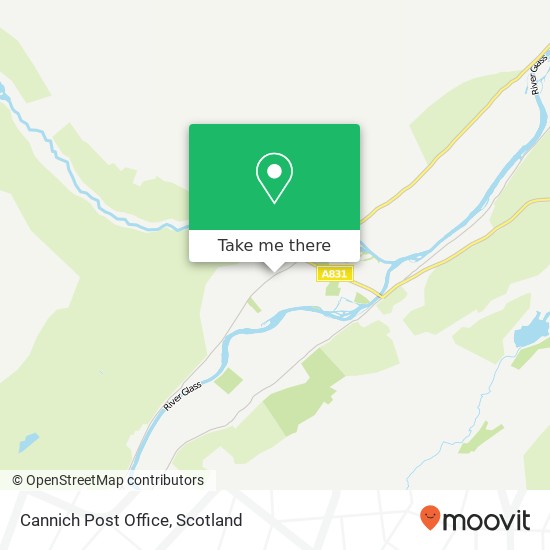 Cannich Post Office, Cannich Beauly map
