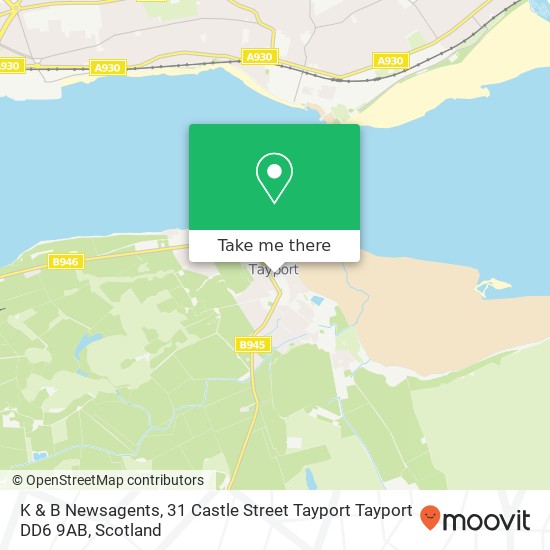 K & B Newsagents, 31 Castle Street Tayport Tayport DD6 9AB map