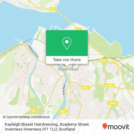 Kayleigh Bisset Hairdressing, Academy Street Inverness Inverness IV1 1LU map