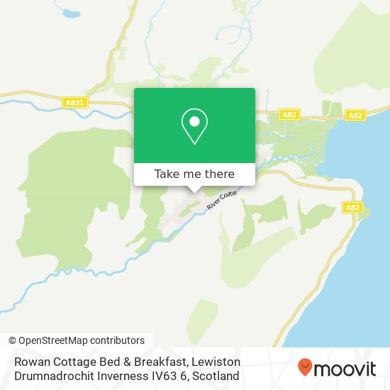 Rowan Cottage Bed & Breakfast, Lewiston Drumnadrochit Inverness IV63 6 map