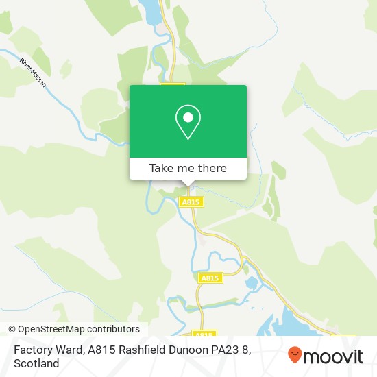 Factory Ward, A815 Rashfield Dunoon PA23 8 map