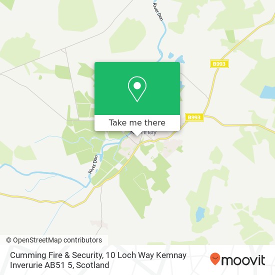 Cumming Fire & Security, 10 Loch Way Kemnay Inverurie AB51 5 map