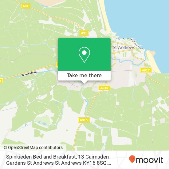 Spinkieden Bed and Breakfast, 13 Cairnsden Gardens St Andrews St Andrews KY16 8SQ map