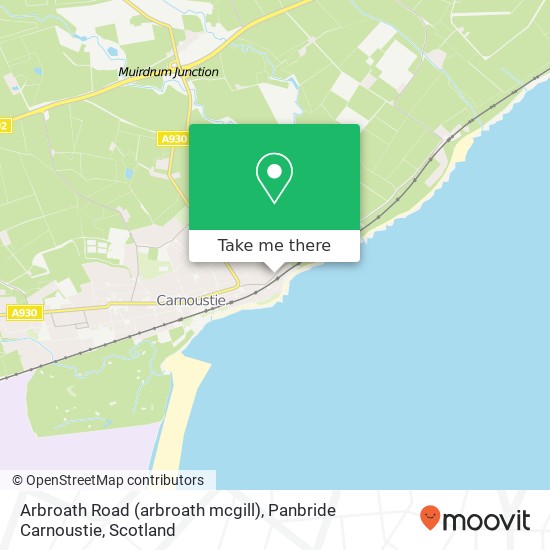 Arbroath Road (arbroath mcgill), Panbride Carnoustie map