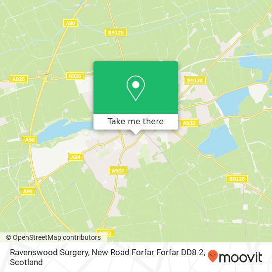 Ravenswood Surgery, New Road Forfar Forfar DD8 2 map