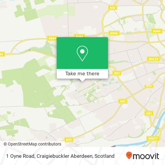 1 Oyne Road, Craigiebuckler Aberdeen map
