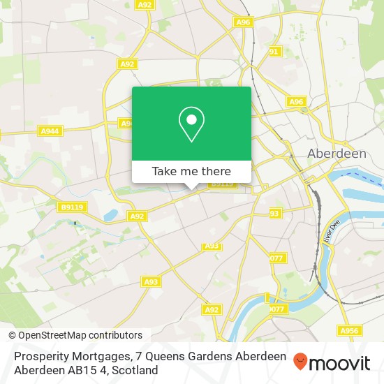 Prosperity Mortgages, 7 Queens Gardens Aberdeen Aberdeen AB15 4 map