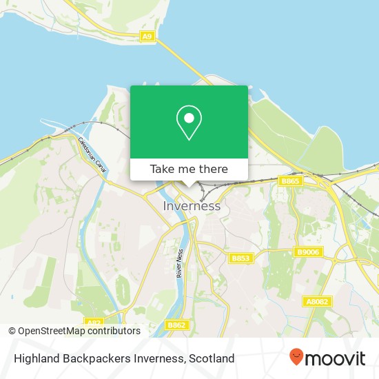 Highland Backpackers Inverness map