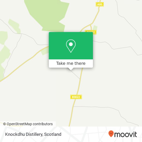 Knockdhu Distillery, Knock Huntly map