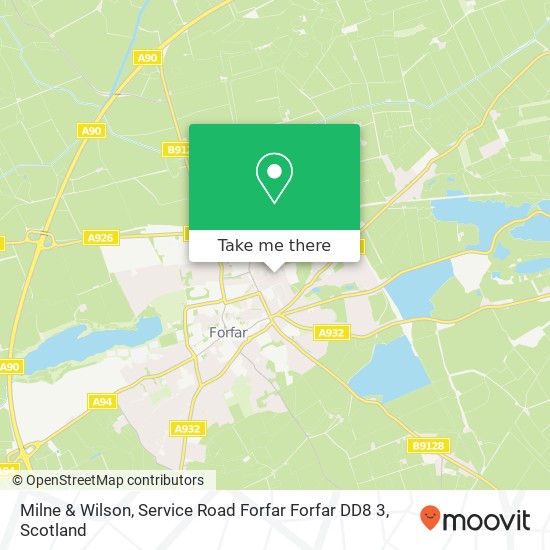 Milne & Wilson, Service Road Forfar Forfar DD8 3 map