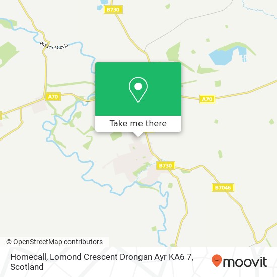 Homecall, Lomond Crescent Drongan Ayr KA6 7 map