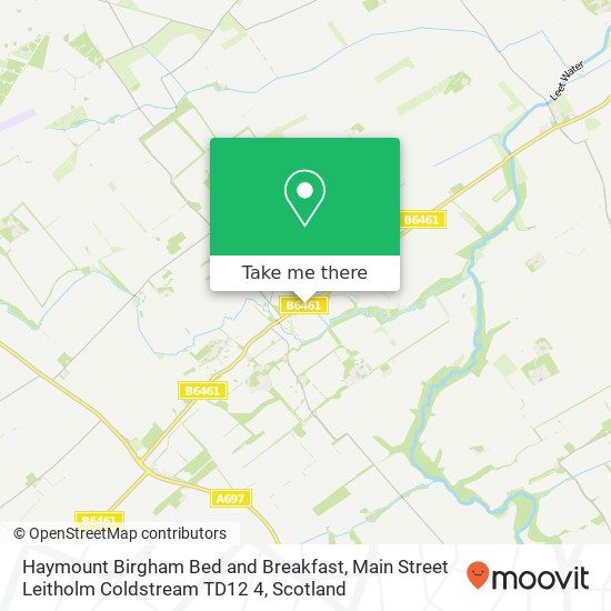 Haymount Birgham Bed and Breakfast, Main Street Leitholm Coldstream TD12 4 map