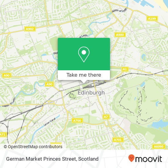 German Market Princes Street map