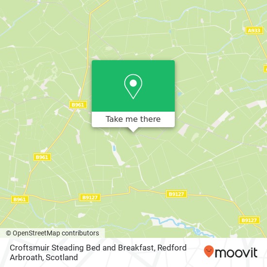 Croftsmuir Steading Bed and Breakfast, Redford Arbroath map