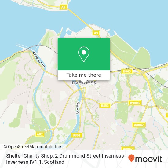 Shelter Charity Shop, 2 Drummond Street Inverness Inverness IV1 1 map